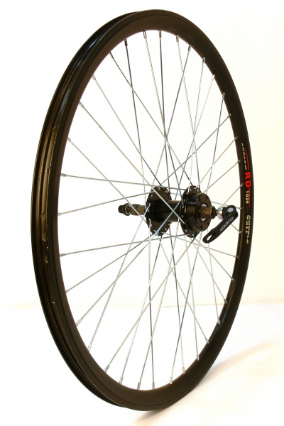 Колесо 29" MTB,заднее, двойной обод RD-1026,алюминиевый сплав, черный,черная втулка,под резьбовой ротор,KT-M65RQR,135 мм с эксц. ,под диск 36 спицпод трещетку,крепление ротора IS6